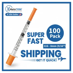 100 Pack Box 1ml 30G 5/16" (8mm) Disposable Sterile Insulin Syringe tools for Feeding Pets, Lab