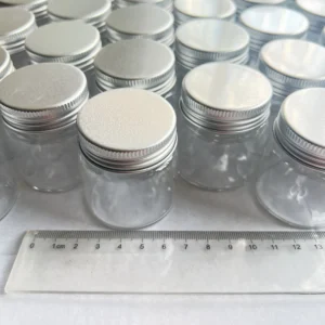 6/12/24 Pcs 50ml Silver Screw Cap Glass Jars 47×50mm Tiny Glass Bottles Vials DIY Craft Seed Candy mini Spice Containers
