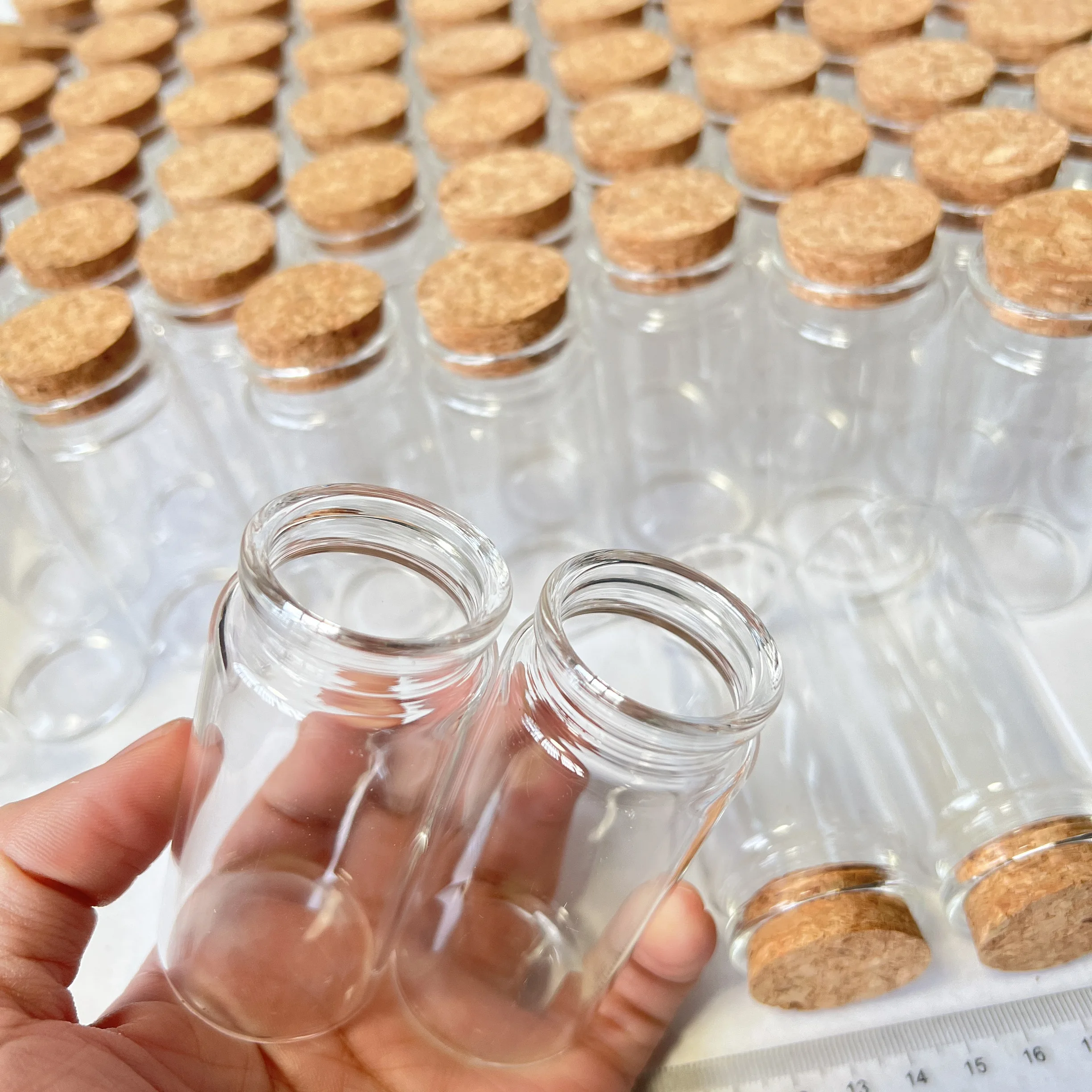 12 Pcs 60ml Candy Glass Bottle Cork 26x37x80mm Tiny Glass Jars Empty Mini Containers DIY Herb Storage Seeds Jars Room Decor - Image 4