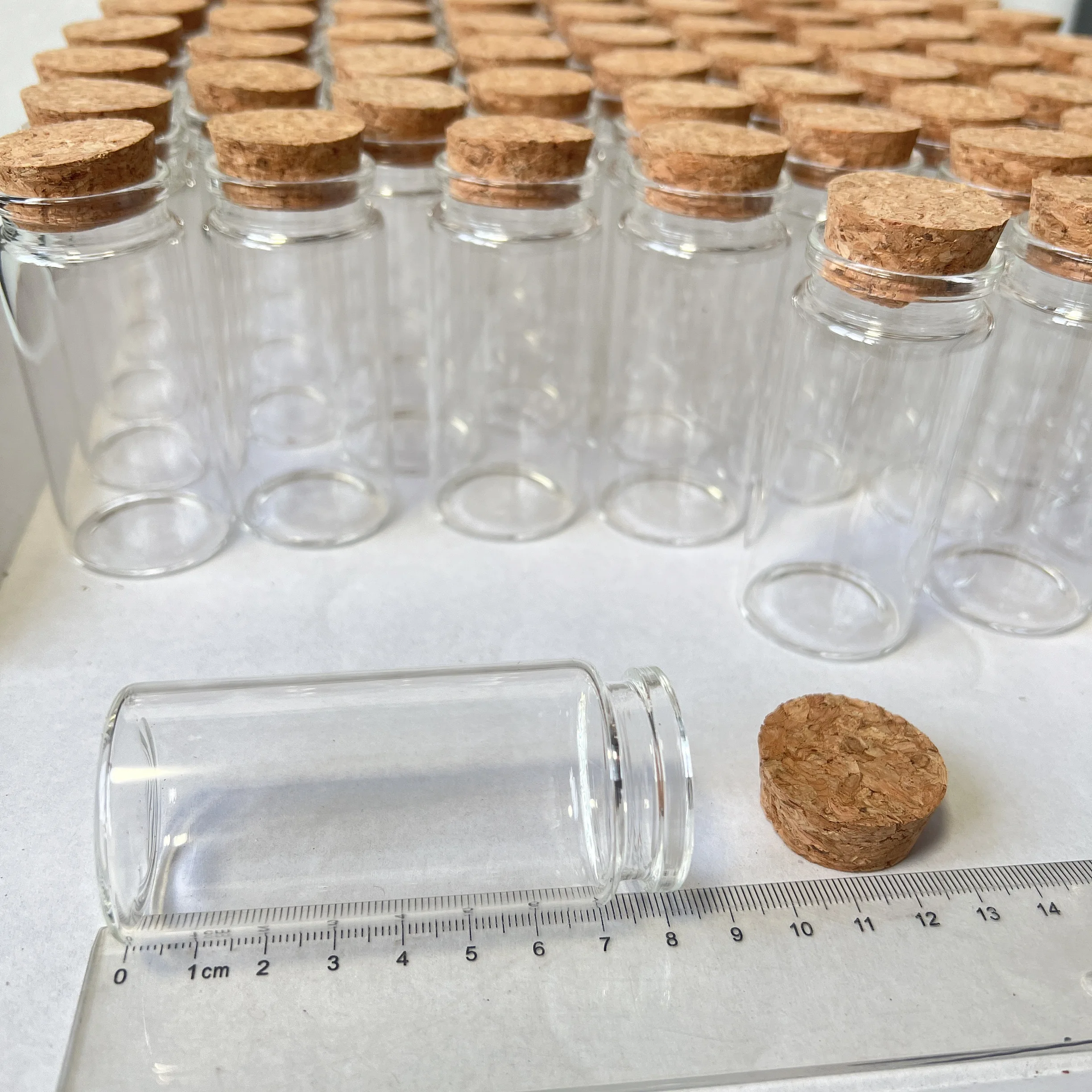 12 Pcs 60ml Candy Glass Bottle Cork 26x37x80mm Tiny Glass Jars Empty Mini Containers DIY Herb Storage Seeds Jars Room Decor - Image 2