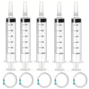 60ml Without Needle Plastic With 1M Hose Nutrient Syringe Measuring Liquid Health For Water Refilling Animal Food Feeding Tools