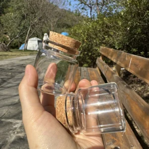 6/12/24 Pcs 50ml Borosilicate Glass Bottles Cork 47x50mm Small Jars Seed Storage DIY Crafts, Kitchen Spices Candy Containers